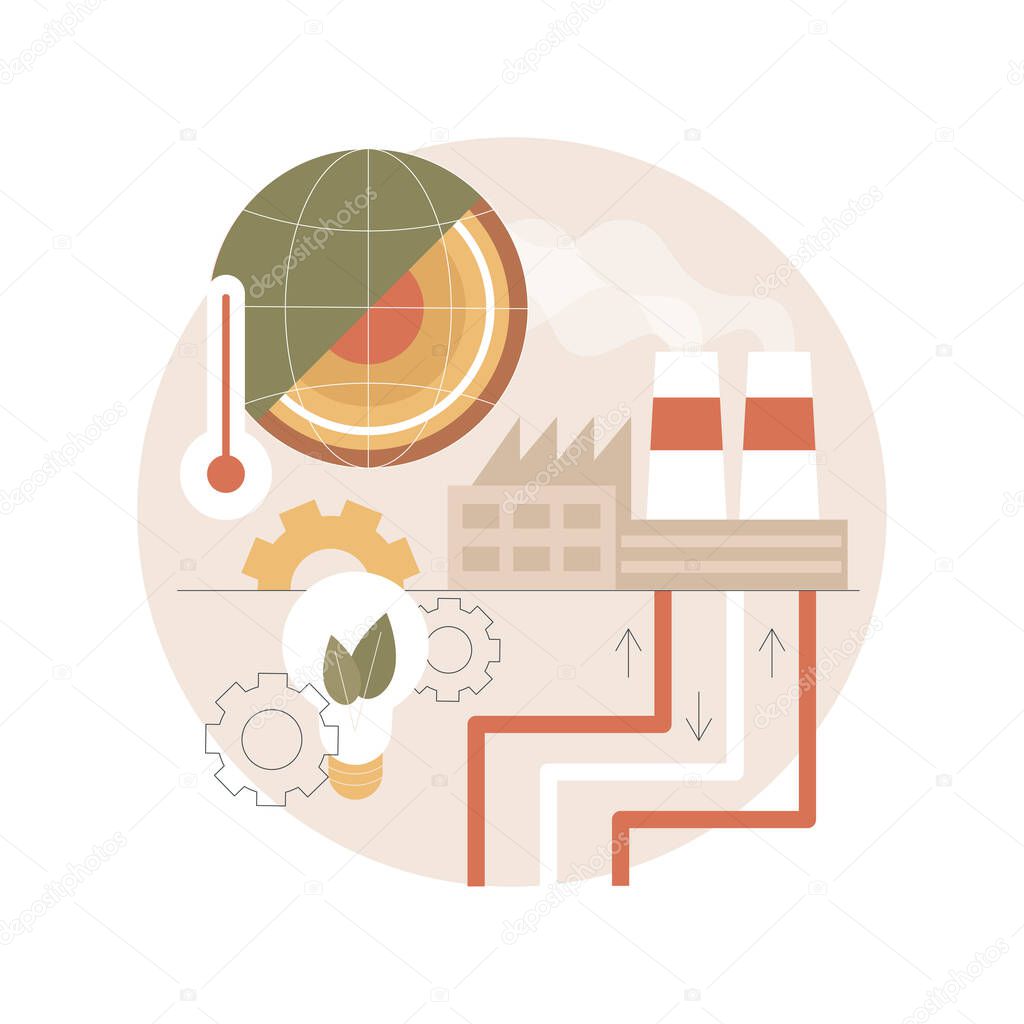 Geothermal energy abstract concept vector illustration.