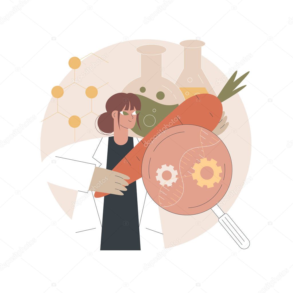 Genetically modified organism abstract concept vector illustration.