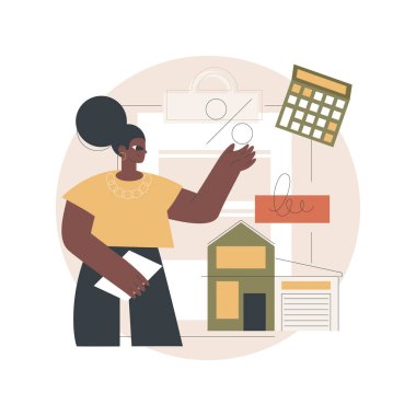 İpotek kredisi soyut konsept vektör çizimi.