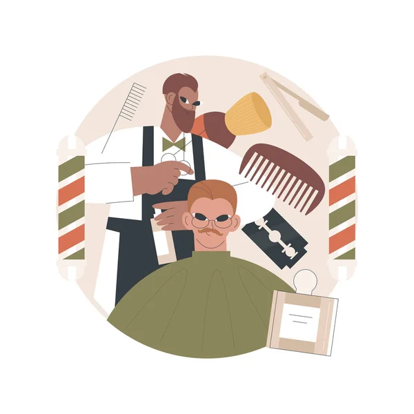 Barbershop abstrato conceito vetor ilustração. —  Vetores de Stock