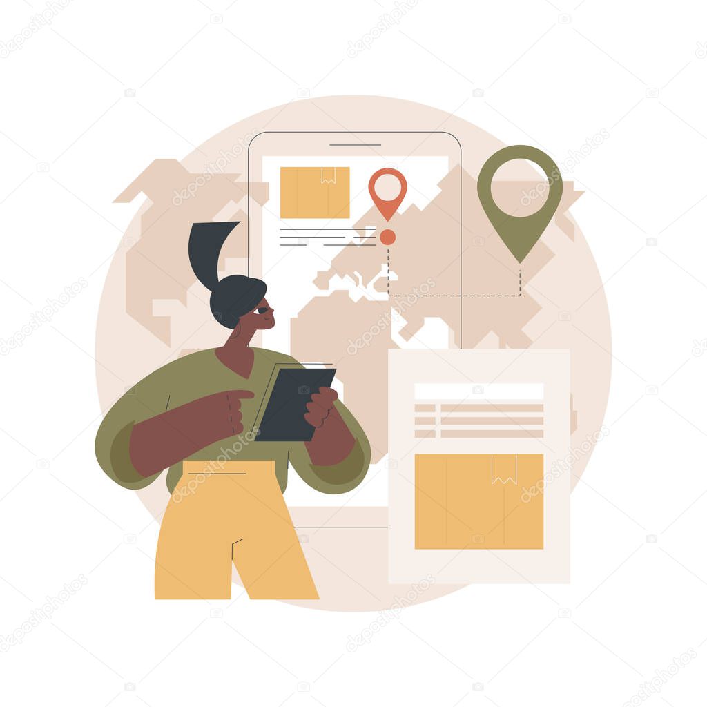 Smart delivery tracking abstract concept vector illustration.