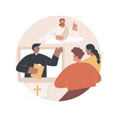 Teolojik dersler soyut konsept vektör çizimi.