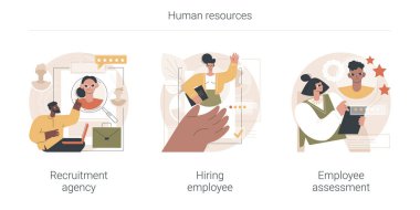 İnsan kaynakları soyut konsept vektör çizimleri.
