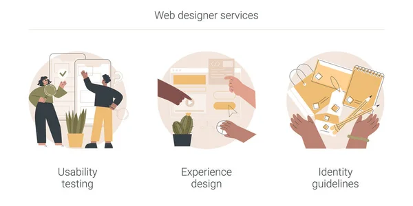 Web designer serviços abstrato conceito vetor ilustrações. — Vetor de Stock