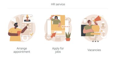 HR servisi soyut konsept vektör çizimleri.
