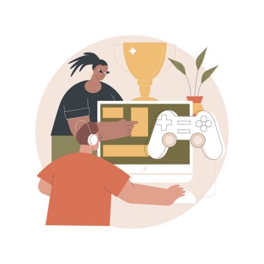 Esports player soyut konsept vektör çizimi eğitimi.