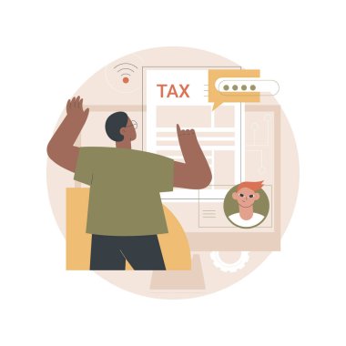 Vergi dosyalama çevrimiçi servis soyut konsept vektör çizimi.