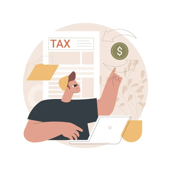 Φόρος εισοδήματος και απόδοση παροχών αφηρημένη έννοια διανυσματική απεικόνιση. — Διανυσματικό Αρχείο