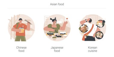 Asya gıda soyut konsept vektör çizimleri.