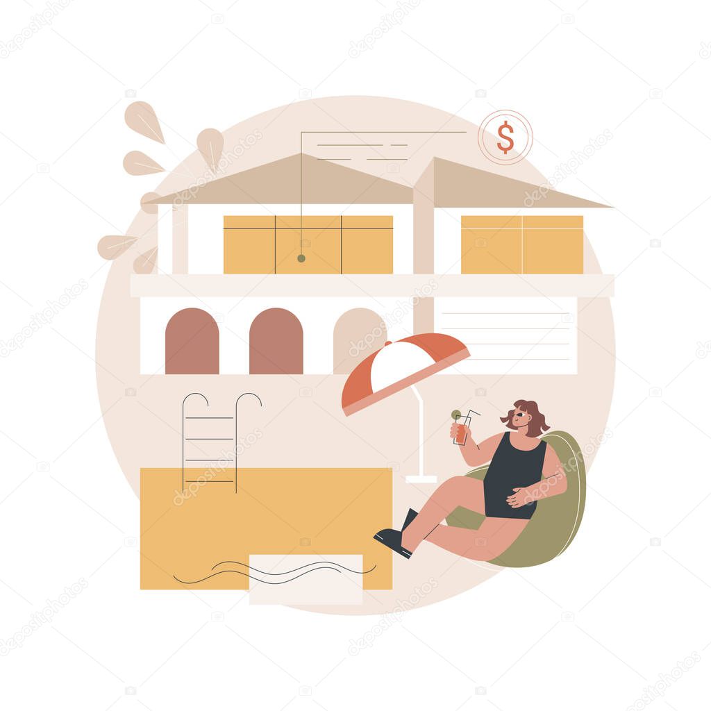 Private residence abstract concept vector illustration.