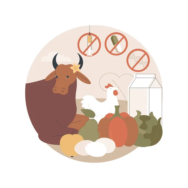 Livre de antibióticos hormônios OGM alimentos conceito abstrato vetor ilustração. —  Vetores de Stock