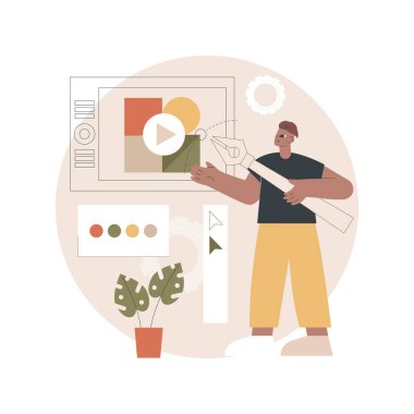 Hareket grafik tasarımı soyut konsept vektör çizimi.