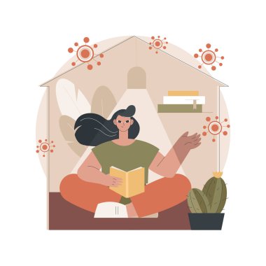 Kişisel izolasyon soyut konsept vektör çizimi.