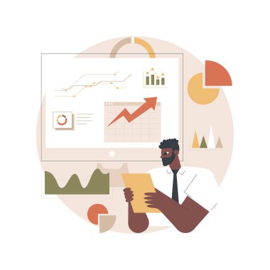 İş istatistikleri soyut konsept vektör çizimi.