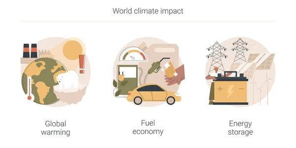 Impacto climático mundial abstracto concepto vector ilustraciones. — Vector de stock