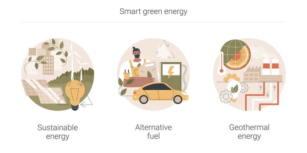 Inteligentní zelené energie abstraktní koncept vektorové ilustrace. — Stockový vektor