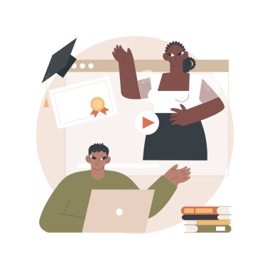 Çevrimiçi kurslar soyut konsept vektör çizimi.