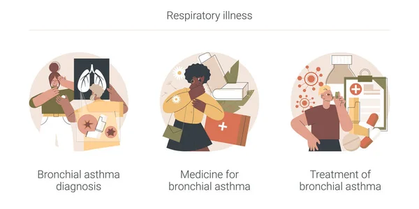 Illustrations vectorielles abstraites des maladies respiratoires. — Image vectorielle