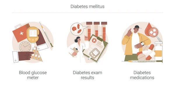 Diabete mellito concetto astratto illustrazioni vettoriali. — Vettoriale Stock