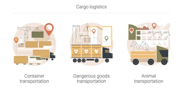 Абстрактные векторные иллюстрации логистики груза. — стоковый вектор
