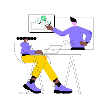 Çevrimiçi atölye çalışması soyut konsept vektör çizimi.