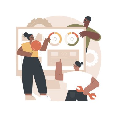 Sistem yazılım geliştirme soyut konsept vektör çizimi.