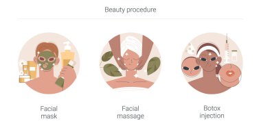 Güzellik prosedürü soyut konsept vektör çizimleri.