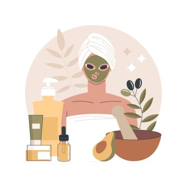 Organik kozmetik soyut konsept vektör çizimi.