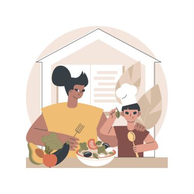 Karantina aşçılığı soyut konsept vektör çizimi.