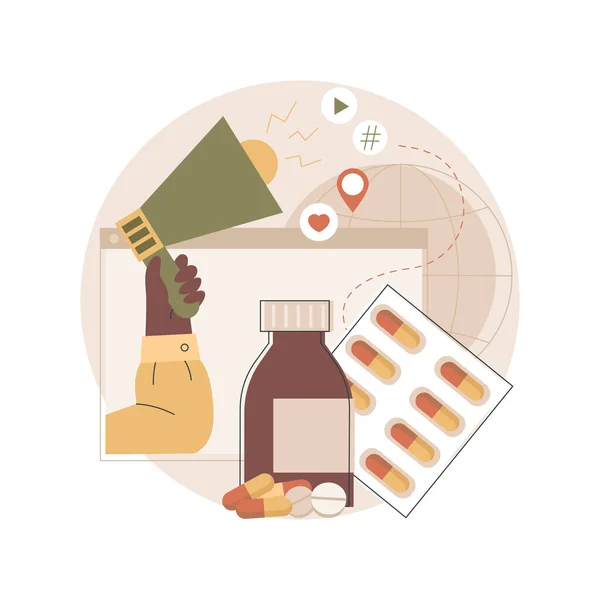 Pharmaceutical marketing abstract concept vector illustration. — Stock Vector
