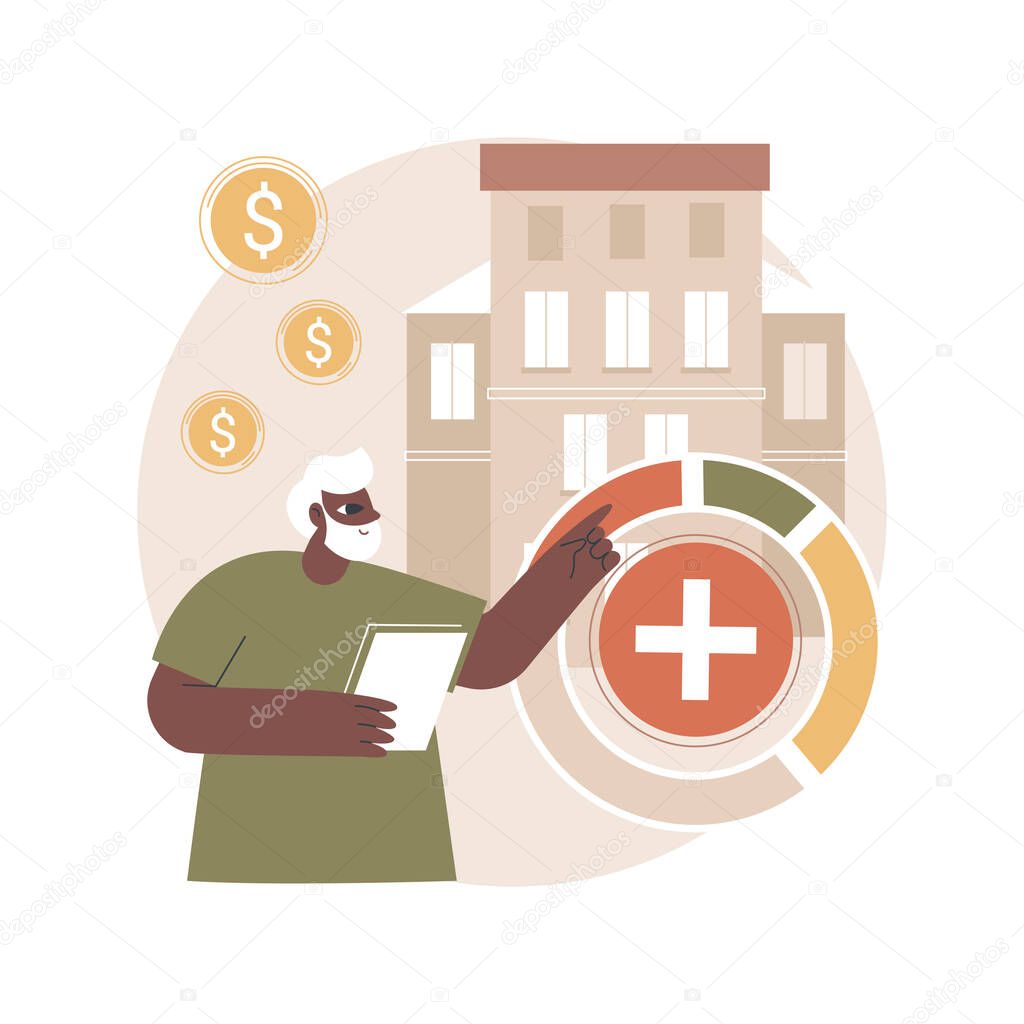 Healthcare expenses of retirees abstract concept vector illustration.