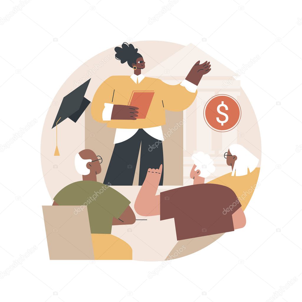 Financial literacy of retirees abstract concept vector illustration.