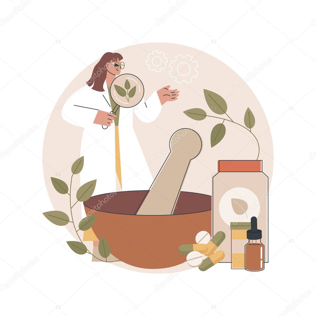 Homeopathy abstract concept vector illustration.