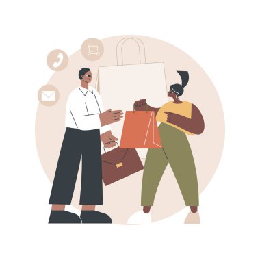 Satış temsilcisi soyut konsept vektör çizimi. B2B satış temsilcisi, tele pazarlama, ticari temsilci, doğrudan pazarlama, iş geliştirme rolü, iş pozisyonu soyut metaforu.