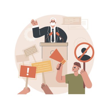 Siyasi protesto soyut konsept vektör çizimi.