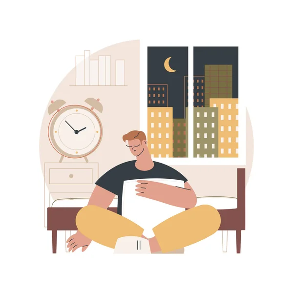 Sleep deprivation abstract concept vector illustration. — Stock Vector