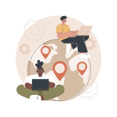 Soyut konsept vektör illüstrasyonu dış kaynak kullanımı.