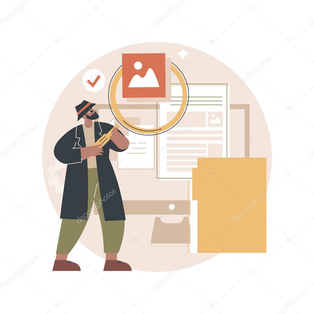 Private investigation abstract concept vector illustration.