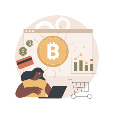 Dijital para birimi soyut konsept vektör çizimi.