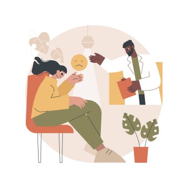 Depresyon danışmanlığı soyut konsept vektör çizimi.