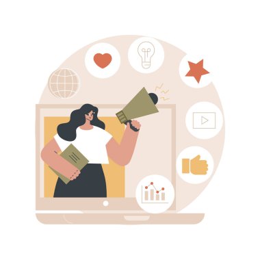 Soyut konsept vektör illüstrasyonunun reklamı.