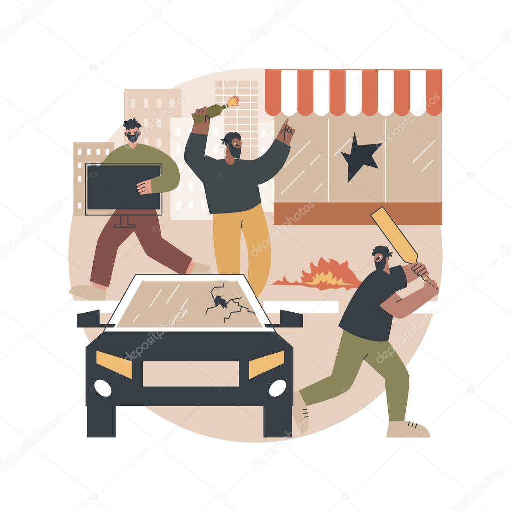 Looting abstract concept vector illustration.