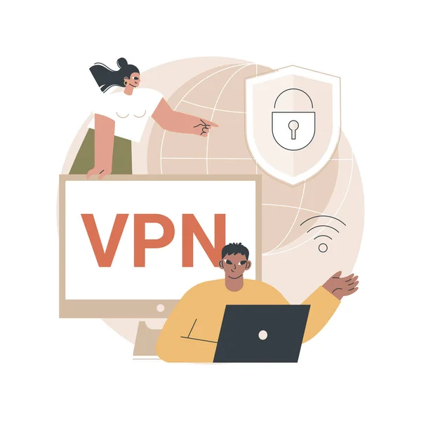 VPNアクセス抽象概念ベクトル図. — ストックベクタ
