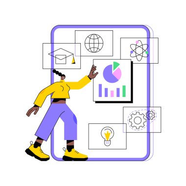 Yönetim sistemi soyut konsept vektör illüstrasyonu öğreniliyor.