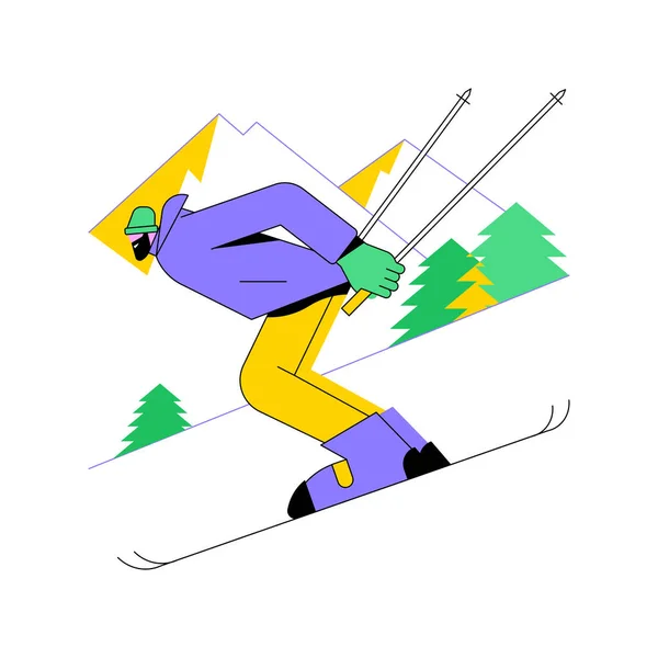 Abstraktní vektorová ilustrace lyžování. — Stockový vektor