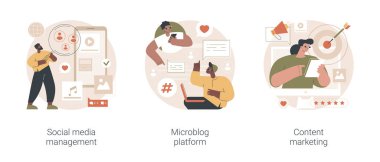 SMM stratejisi soyut konsept vektör çizimleri.