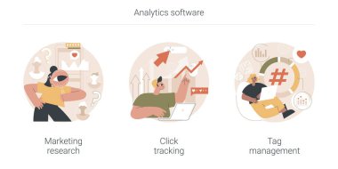 Analitik yazılım soyut konsept vektör çizimleri.