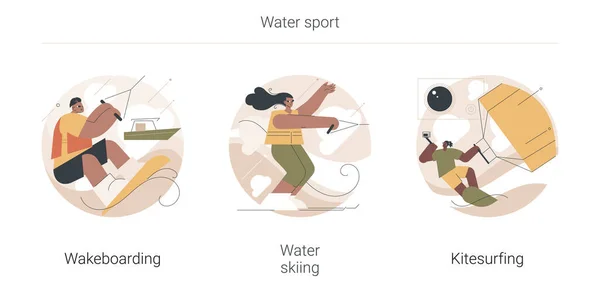 Wassersport abstraktes Konzept Vektor Illustrationen. — Stockvektor