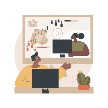 Video oyunu soyut konsept vektör çizimi.