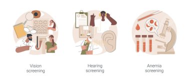 Pediatrik kontrol soyut konsept vektör çizimleri.